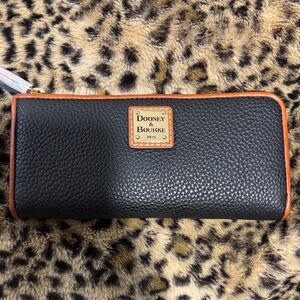 Dooney & Bourke Black Wallet with Tan Trim